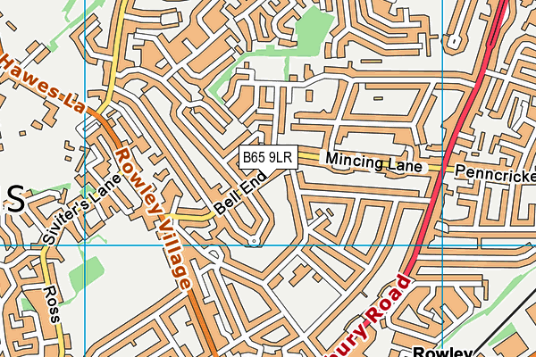 B65 9LR map - OS VectorMap District (Ordnance Survey)