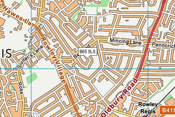 B65 9LS map - OS VectorMap District (Ordnance Survey)