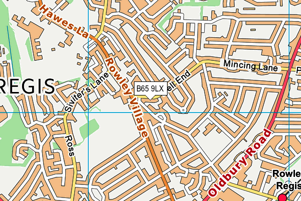 B65 9LX map - OS VectorMap District (Ordnance Survey)