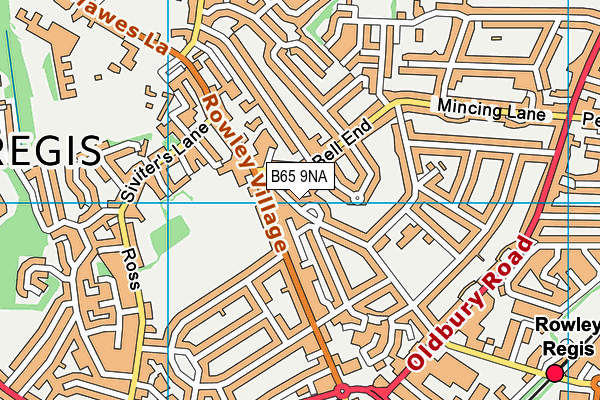 B65 9NA map - OS VectorMap District (Ordnance Survey)