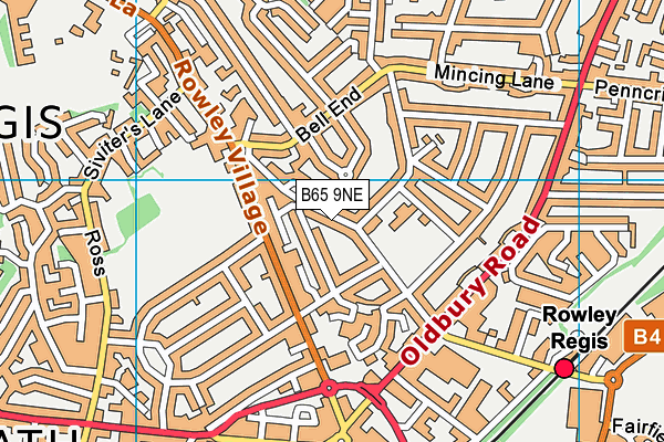 B65 9NE map - OS VectorMap District (Ordnance Survey)