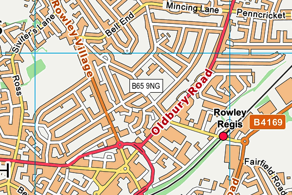 B65 9NG map - OS VectorMap District (Ordnance Survey)