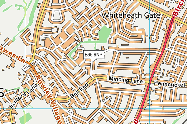 B65 9NP map - OS VectorMap District (Ordnance Survey)