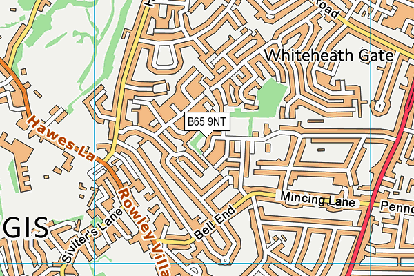 B65 9NT map - OS VectorMap District (Ordnance Survey)