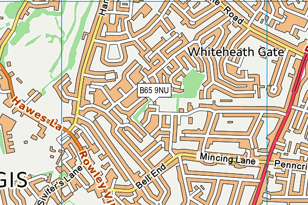 B65 9NU map - OS VectorMap District (Ordnance Survey)