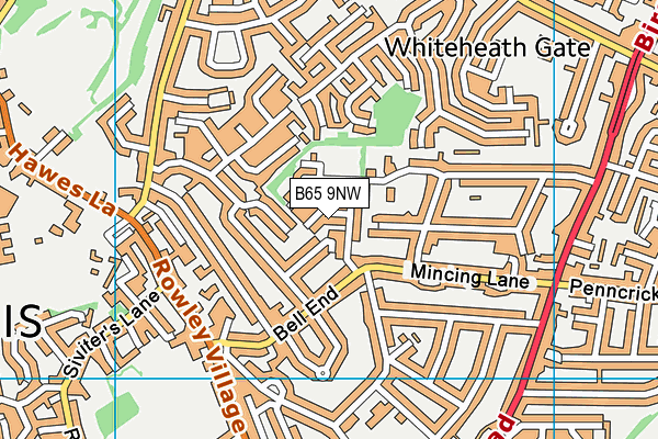 B65 9NW map - OS VectorMap District (Ordnance Survey)