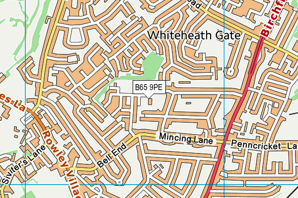 B65 9PE map - OS VectorMap District (Ordnance Survey)