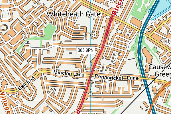 B65 9PN map - OS VectorMap District (Ordnance Survey)