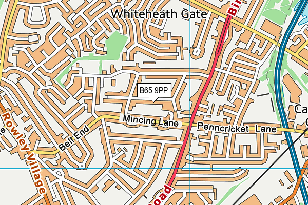 B65 9PP map - OS VectorMap District (Ordnance Survey)