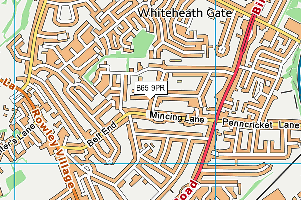 B65 9PR map - OS VectorMap District (Ordnance Survey)