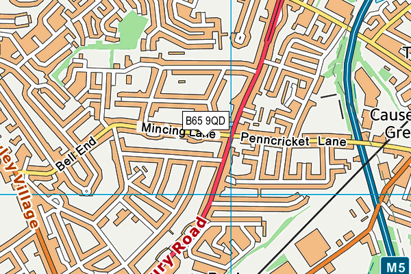 B65 9QD map - OS VectorMap District (Ordnance Survey)