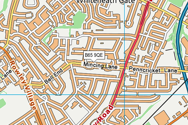 B65 9QE map - OS VectorMap District (Ordnance Survey)