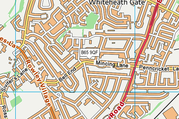 B65 9QF map - OS VectorMap District (Ordnance Survey)