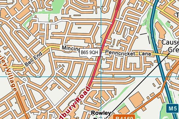 B65 9QH map - OS VectorMap District (Ordnance Survey)