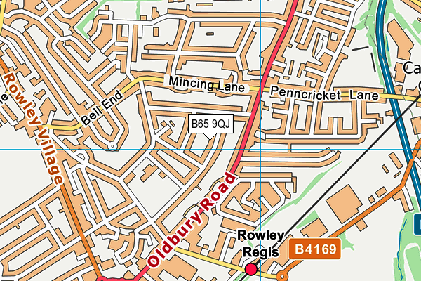 B65 9QJ map - OS VectorMap District (Ordnance Survey)