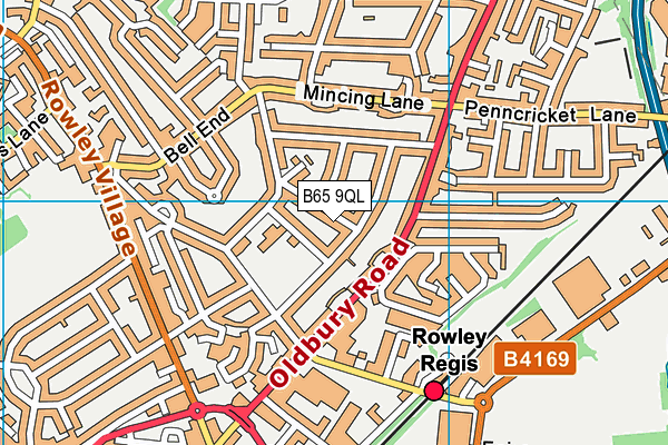 B65 9QL map - OS VectorMap District (Ordnance Survey)