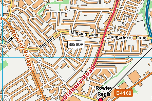 B65 9QP map - OS VectorMap District (Ordnance Survey)