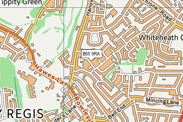 B65 9RA map - OS VectorMap District (Ordnance Survey)