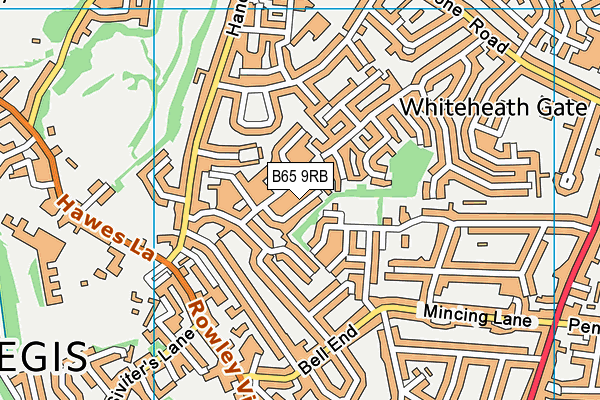 B65 9RB map - OS VectorMap District (Ordnance Survey)