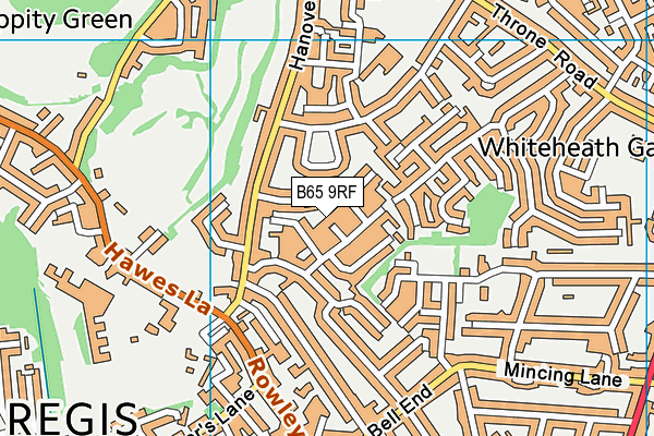 B65 9RF map - OS VectorMap District (Ordnance Survey)