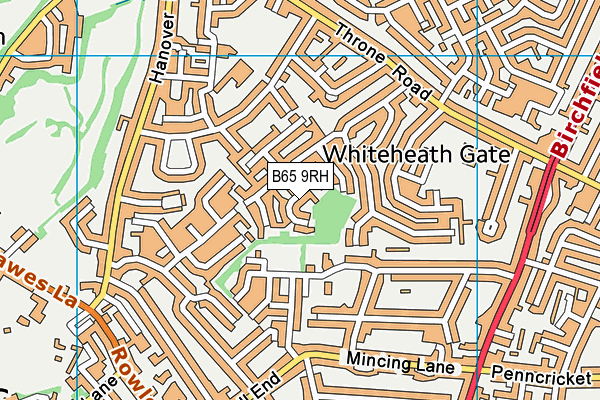 B65 9RH map - OS VectorMap District (Ordnance Survey)