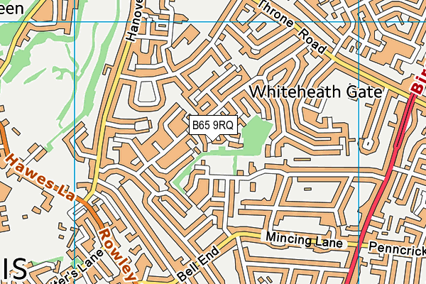 B65 9RQ map - OS VectorMap District (Ordnance Survey)