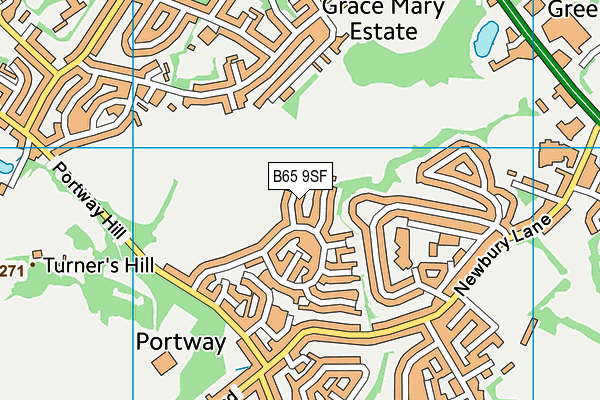 B65 9SF map - OS VectorMap District (Ordnance Survey)