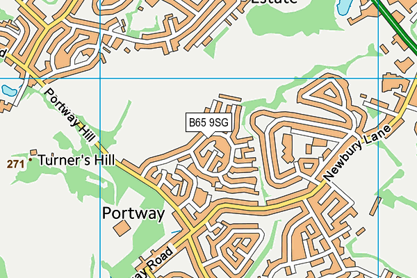 B65 9SG map - OS VectorMap District (Ordnance Survey)