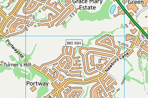 B65 9SH map - OS VectorMap District (Ordnance Survey)