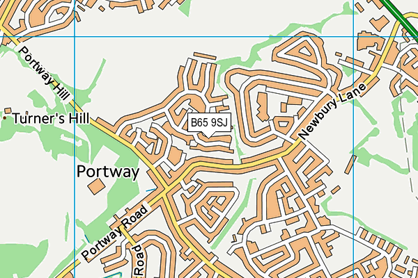 B65 9SJ map - OS VectorMap District (Ordnance Survey)