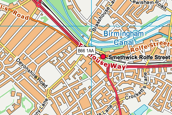 B66 1AA map - OS VectorMap District (Ordnance Survey)