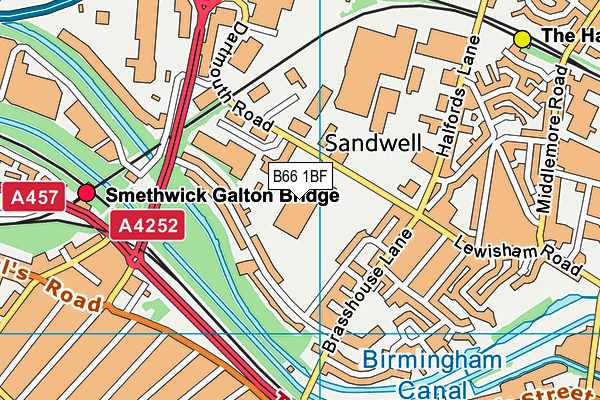 B66 1BF map - OS VectorMap District (Ordnance Survey)