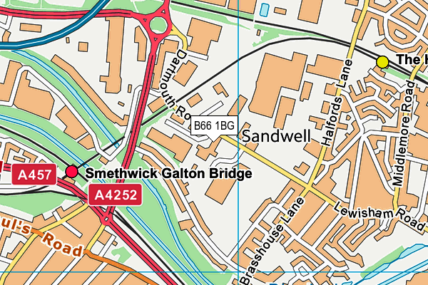 B66 1BG map - OS VectorMap District (Ordnance Survey)