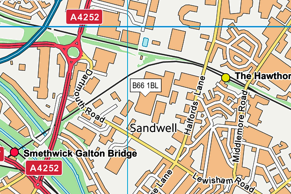 B66 1BL map - OS VectorMap District (Ordnance Survey)