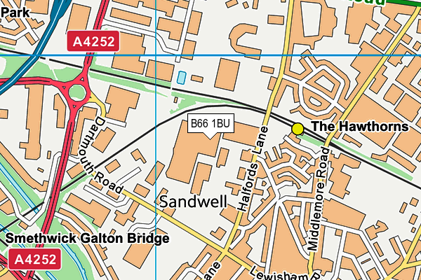 B66 1BU map - OS VectorMap District (Ordnance Survey)