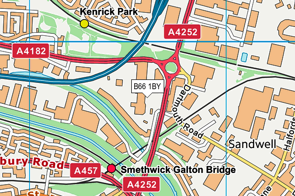 B66 1BY map - OS VectorMap District (Ordnance Survey)