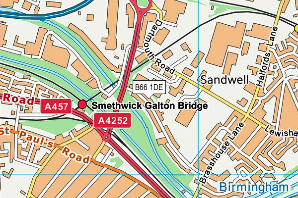 B66 1DE map - OS VectorMap District (Ordnance Survey)