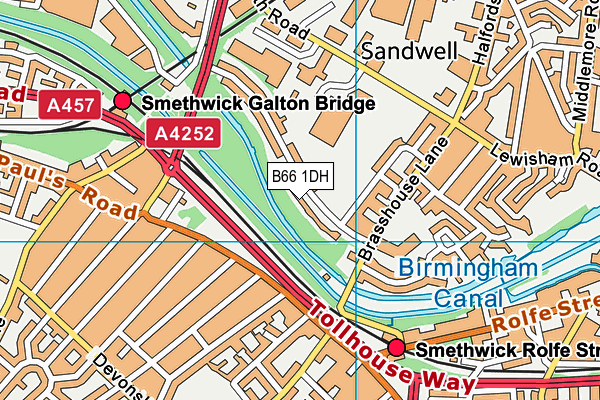 B66 1DH map - OS VectorMap District (Ordnance Survey)