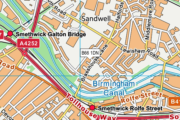 B66 1DN map - OS VectorMap District (Ordnance Survey)