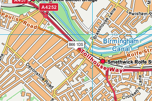 B66 1DS map - OS VectorMap District (Ordnance Survey)