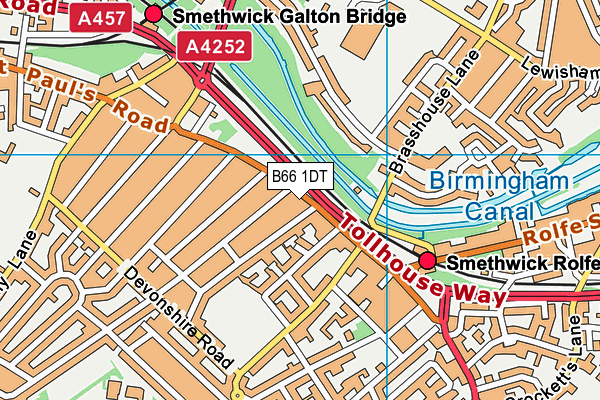 B66 1DT map - OS VectorMap District (Ordnance Survey)