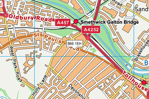 B66 1EH map - OS VectorMap District (Ordnance Survey)