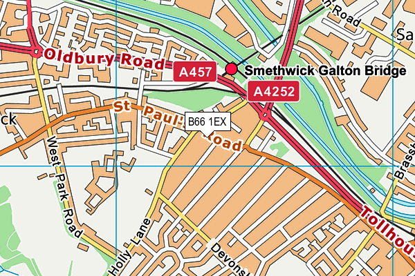 B66 1EX map - OS VectorMap District (Ordnance Survey)