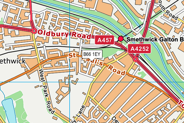 B66 1EY map - OS VectorMap District (Ordnance Survey)