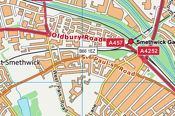 B66 1EZ map - OS VectorMap District (Ordnance Survey)