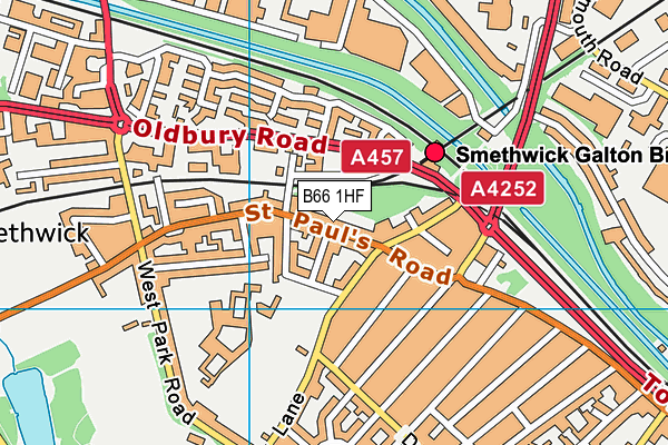 B66 1HF map - OS VectorMap District (Ordnance Survey)