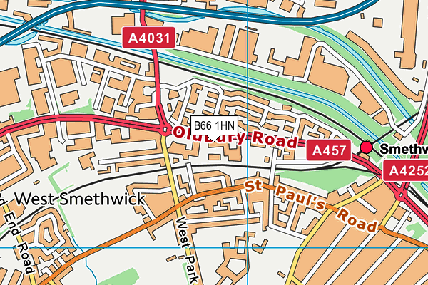 B66 1HN map - OS VectorMap District (Ordnance Survey)