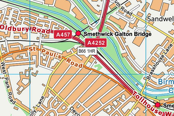 B66 1HR map - OS VectorMap District (Ordnance Survey)