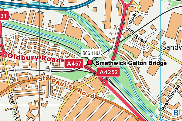 B66 1HU map - OS VectorMap District (Ordnance Survey)