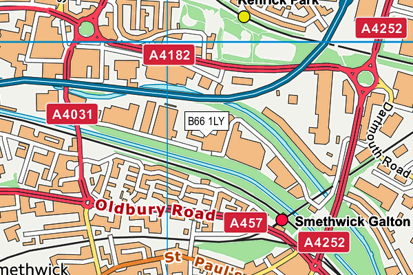 B66 1LY map - OS VectorMap District (Ordnance Survey)